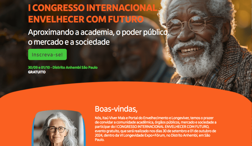 banner anunciando o congresso internacional envelhecer com futuro