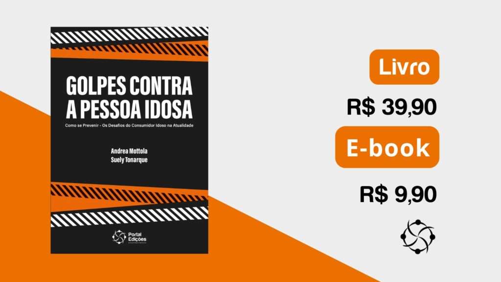 banner para vender livro sobre golpes financeiros contra idosos