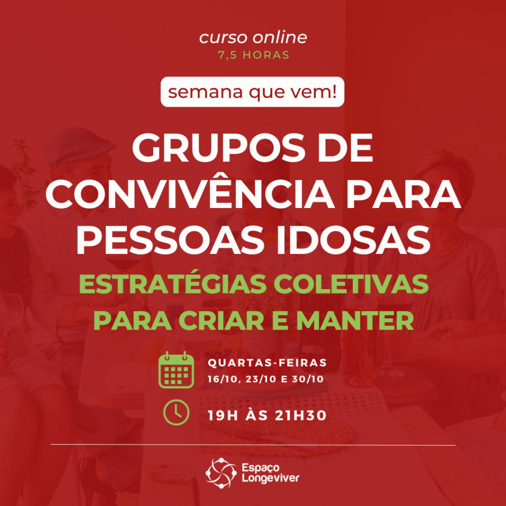 banner  vermelho falando de curso sobre grupos de convivência