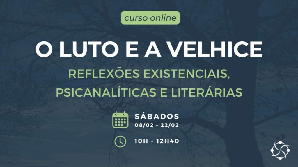 banner com fundo azul escuro anunciando curso sobre luto