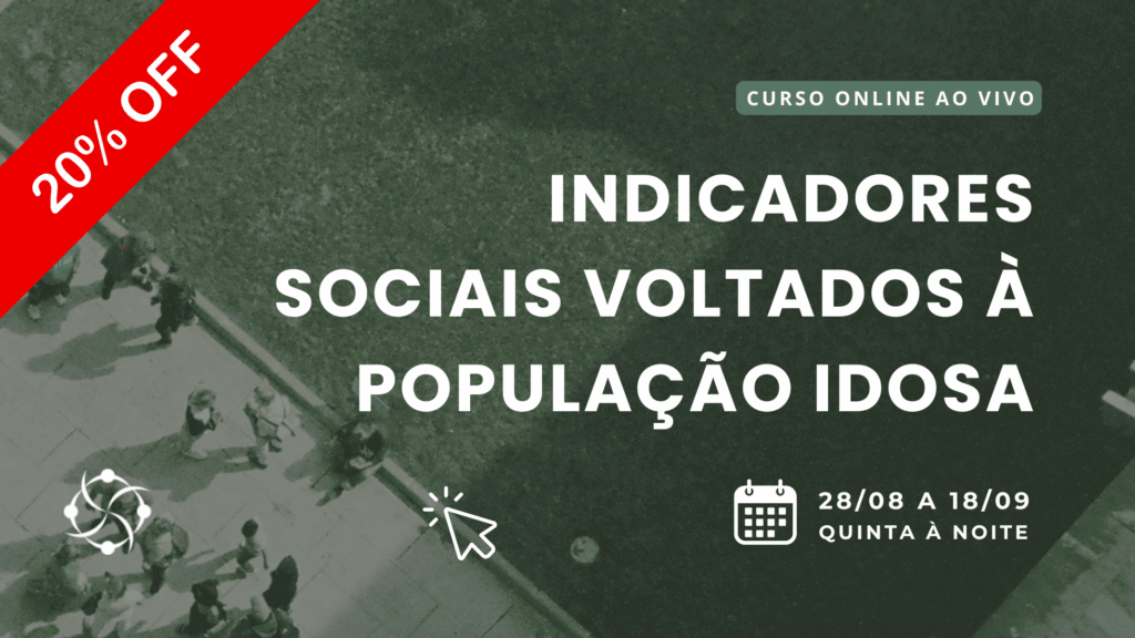 banner em fundo verde anunciando curso de indicadores sociais