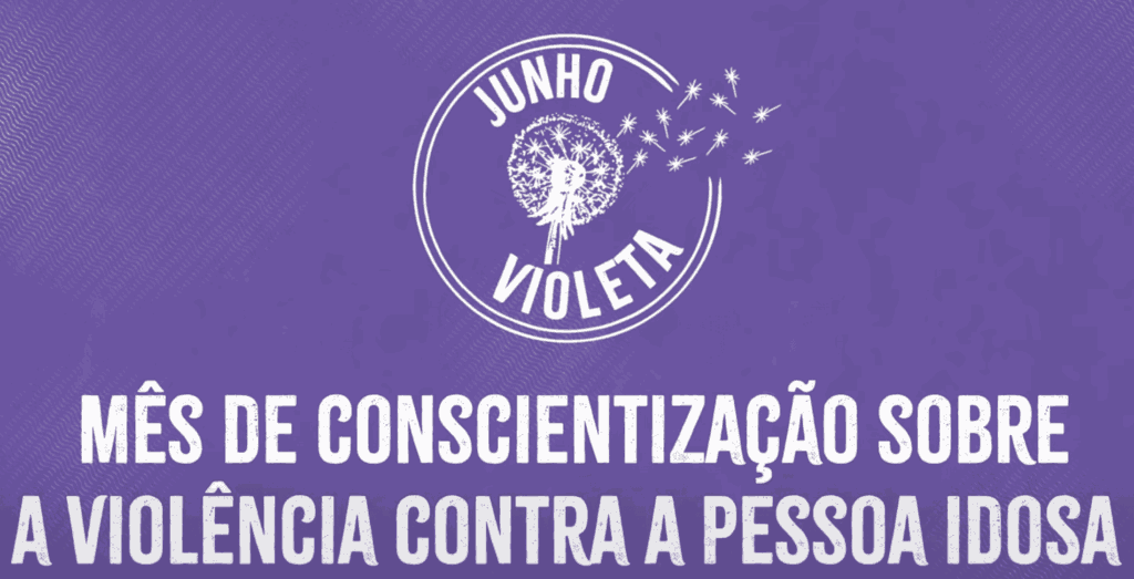 banner roxo anunciando campanha junho violeta