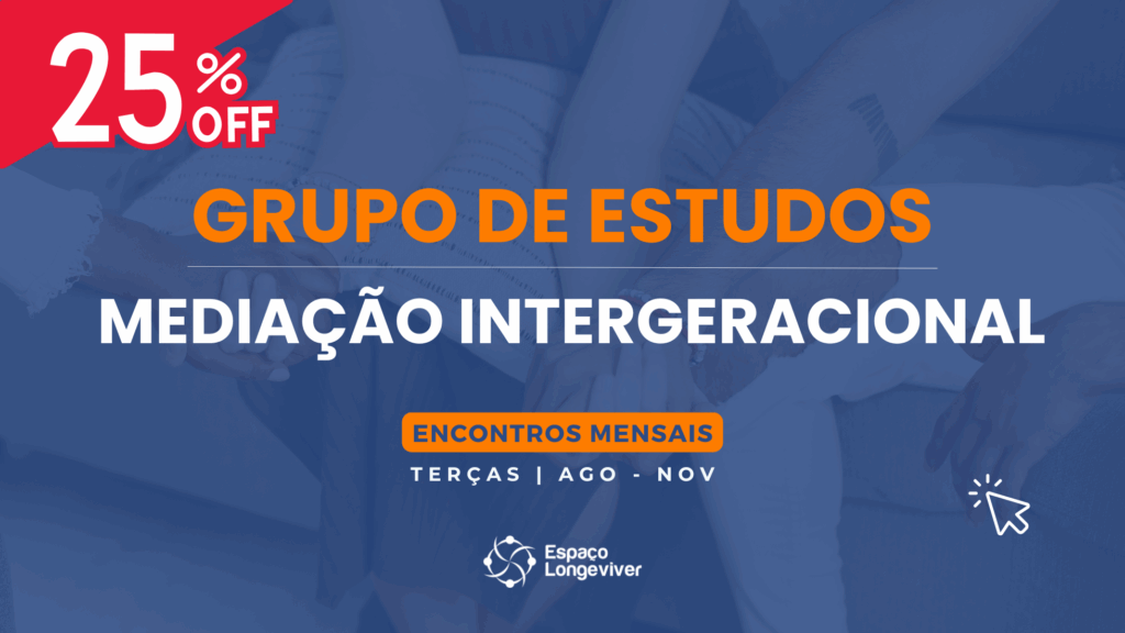 banner em fundo azul anuncia grupo de leituras mediação intergeracional