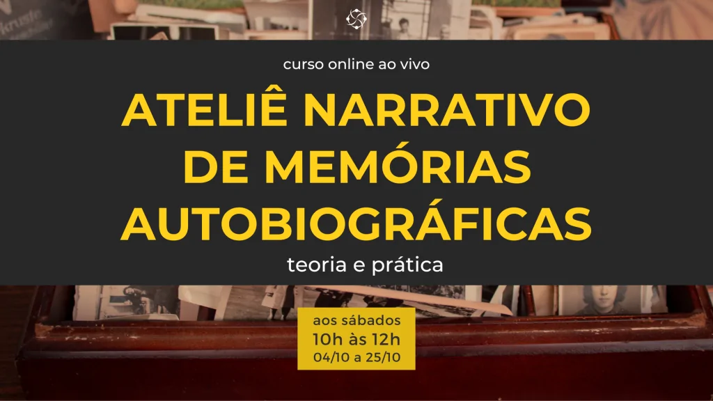 banner anunciando curso de ateliê narrativo