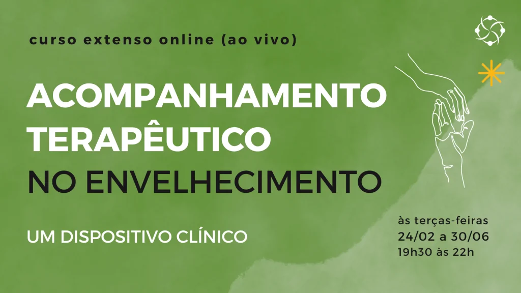 banner em fundo verde anunciando curso de acompanhamento terapeutico no envelhecimento