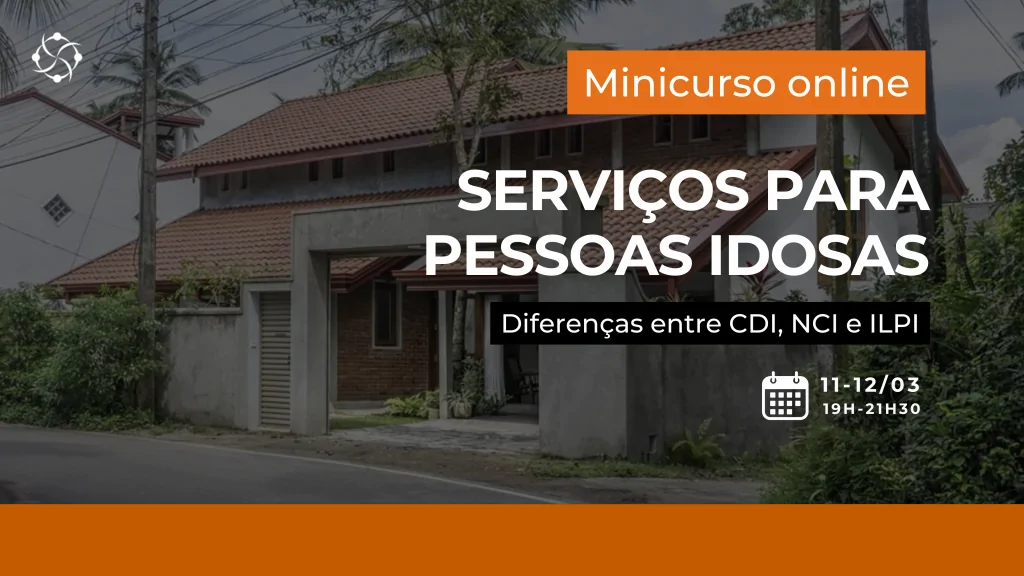 banner com uma casa de marca dágua anuncia curso sobre serviços para pessoas idosas