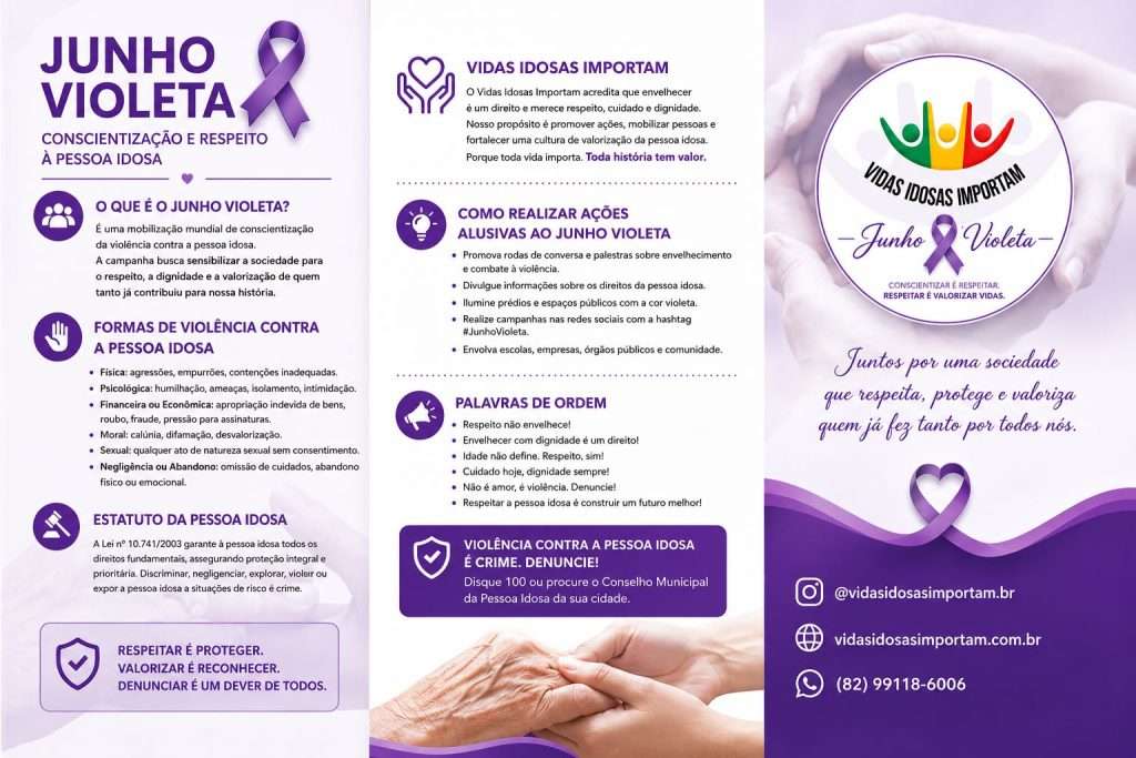 banner combatendo violências contra a pessoa idosa