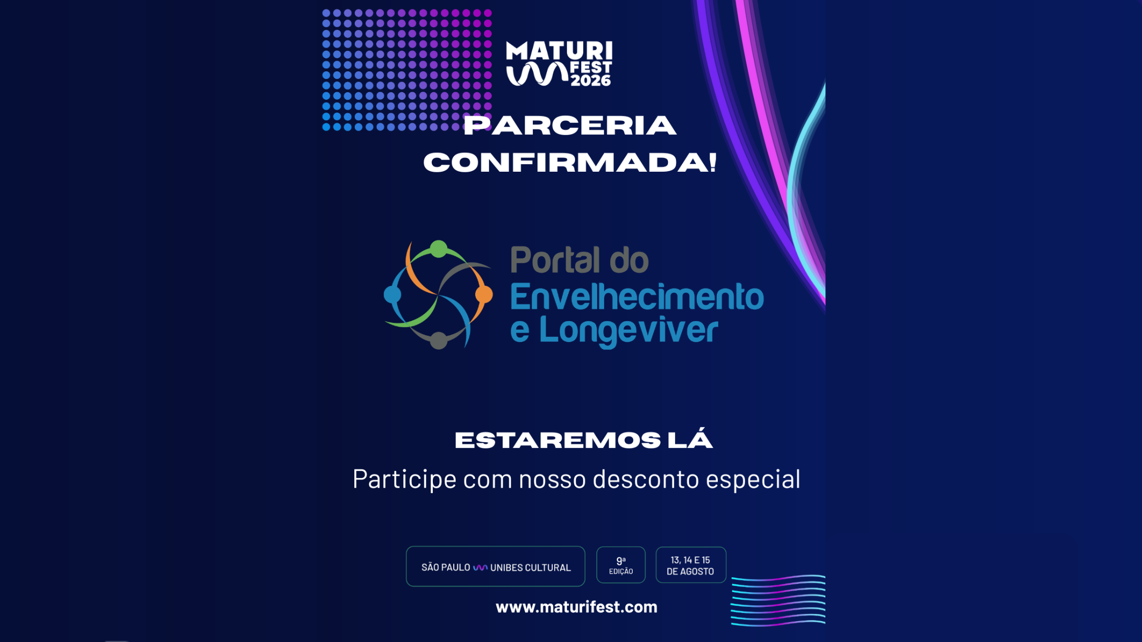 banner com fundo azul escuro anuncia o evento Maturi Fast.