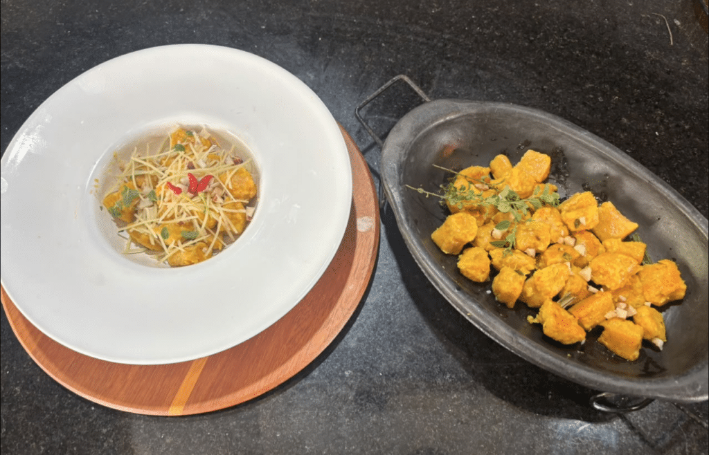 pratos contendo receitas de abóboras